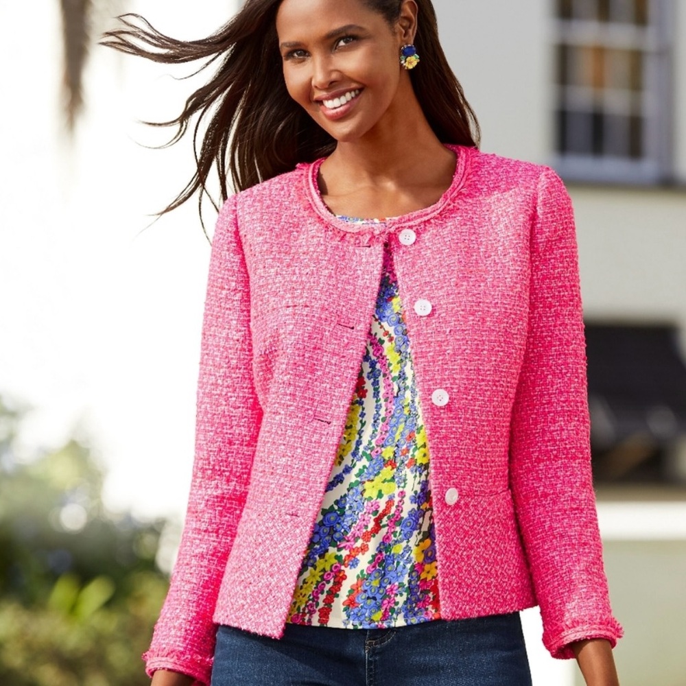Talbots Pink Tweed Blazer
